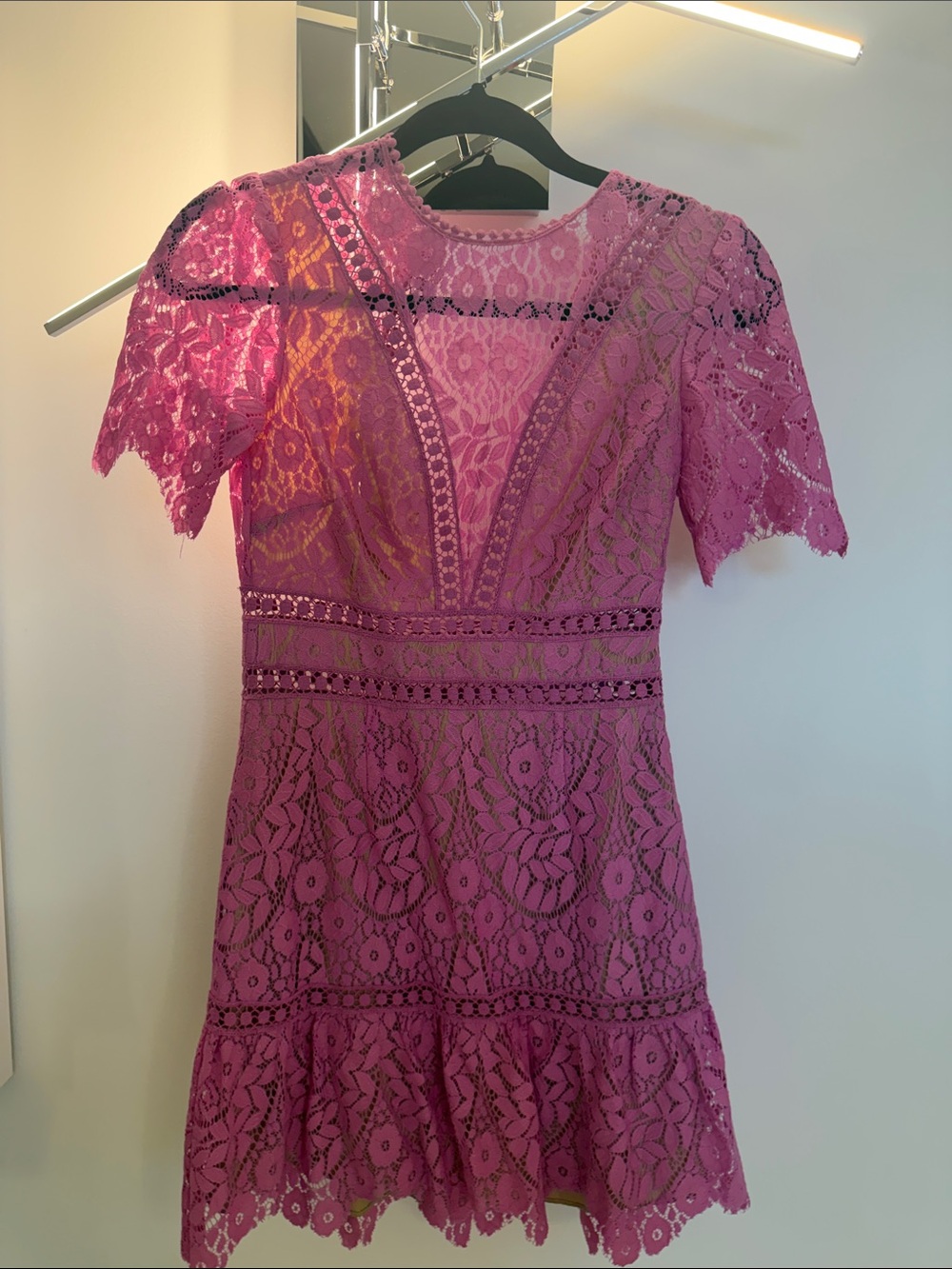 SAYLOR Magenta Lace Mini Dress